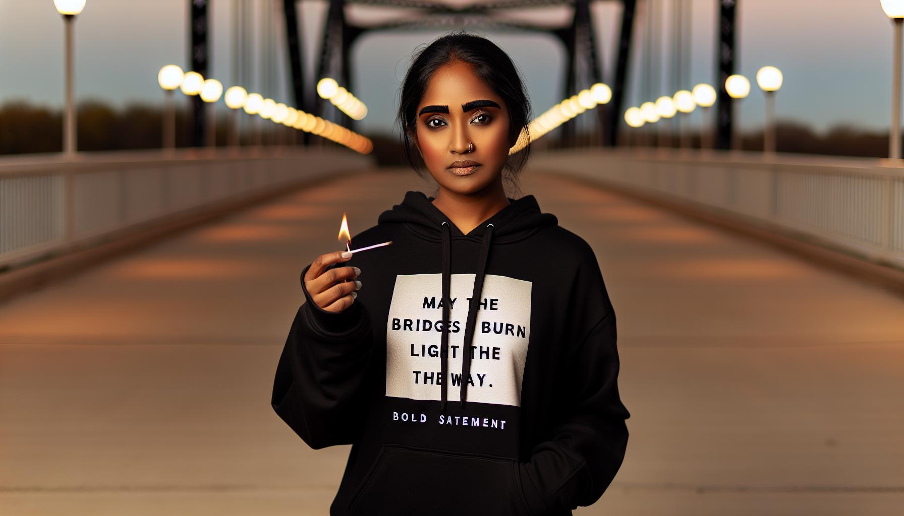 May the Bridges I Burn Light the Way Hoodie: Bold Statement
