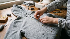 The Ultimate Hoodie Lifestyle Magazine 3 Pinning zipper down center split of grey hoodie