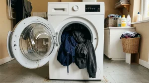The Ultimate Hoodie Lifestyle Magazine 5 Washing machine drum with hoodies inside laundry room