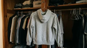 The Ultimate Hoodie Lifestyle Magazine 7 Heavy grey cotton hoodie hanging in a closet
